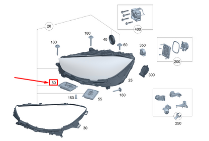 new mercedes-benz s w223 left led lights control unit a2239006430 original