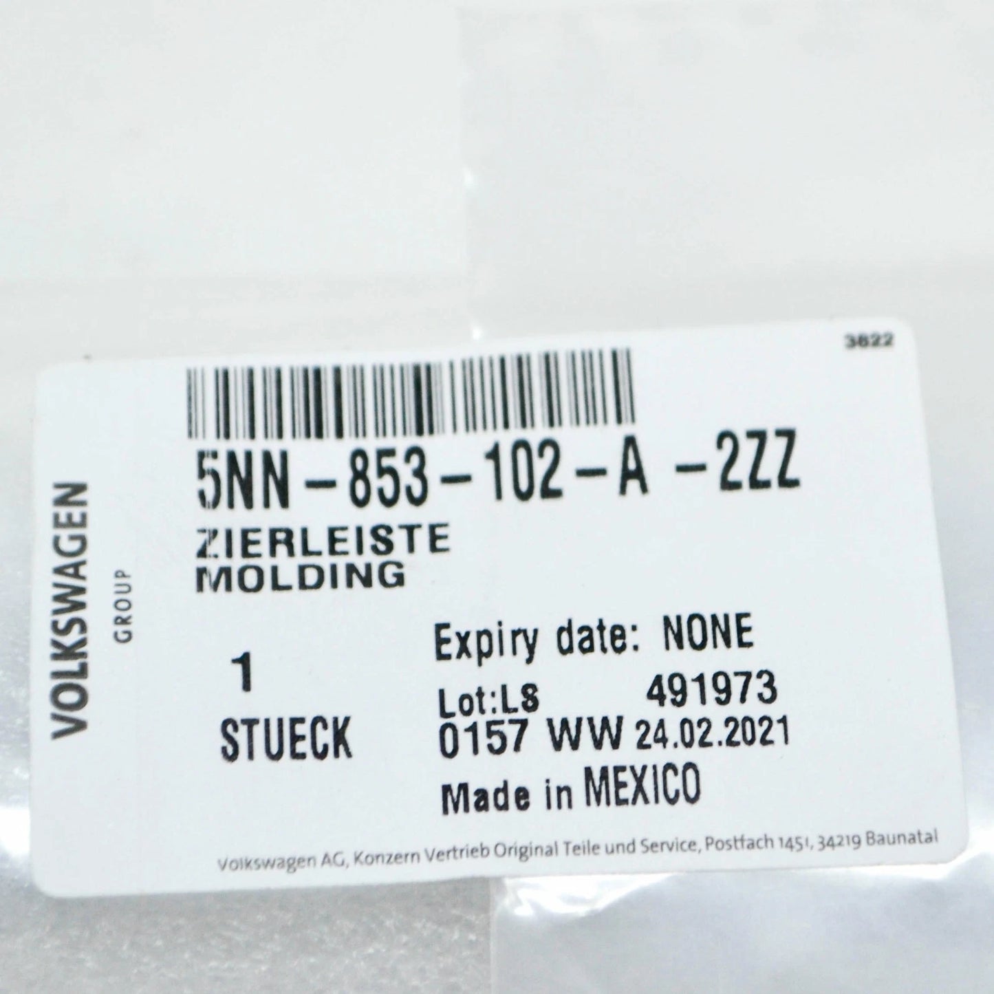 NEW VW TIGUAN AD FRONT RIGHT BUMPER LOWER CHROME MOLDING 5NN853102A2ZZ