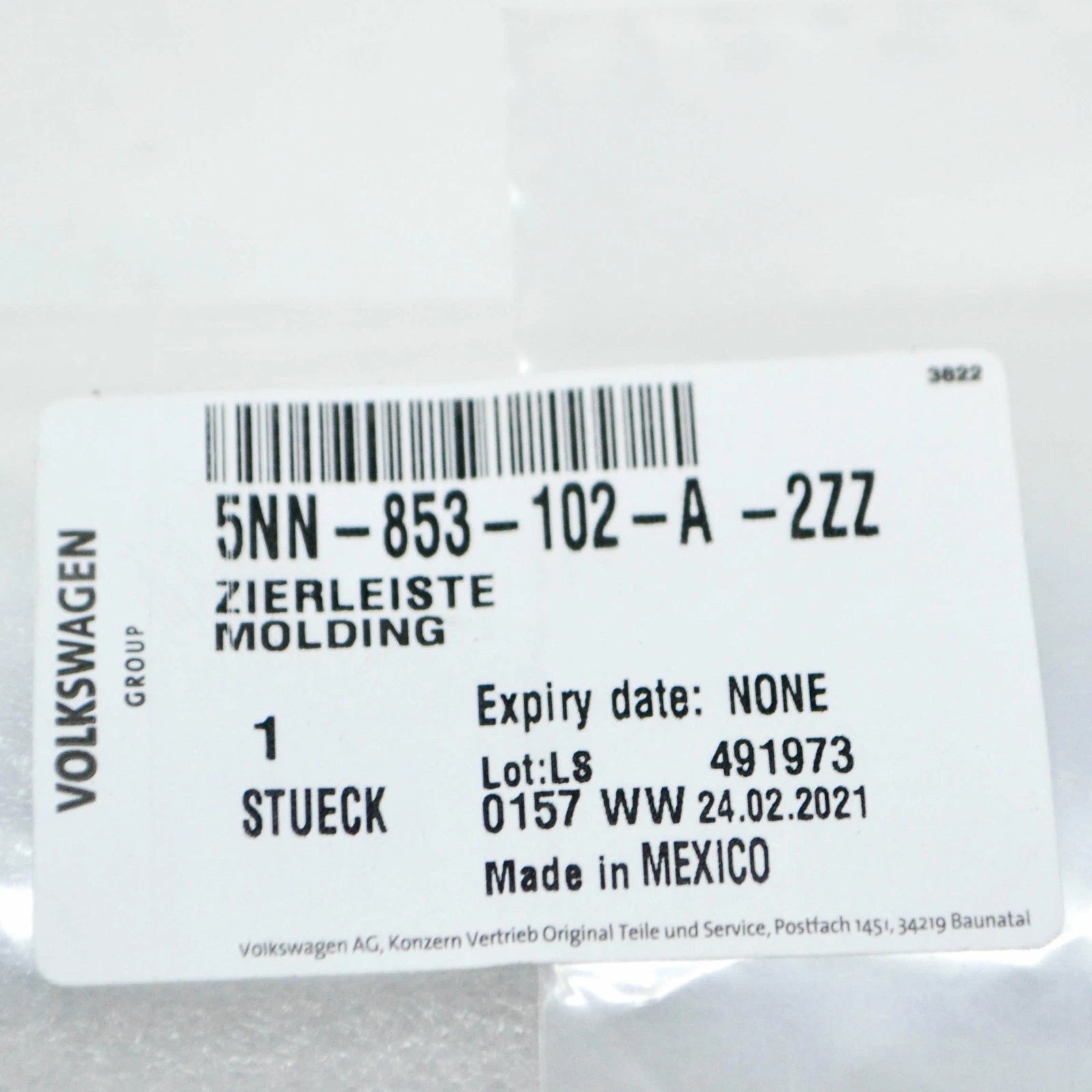 NEW VW TIGUAN AD FRONT RIGHT BUMPER LOWER CHROME MOLDING 5NN853102A2ZZ