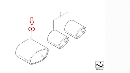 NEW BMW Z4 E85 EXHAUST CHROME AILPIPE TIP COVER TRIM 82120405099 ORIGINAL