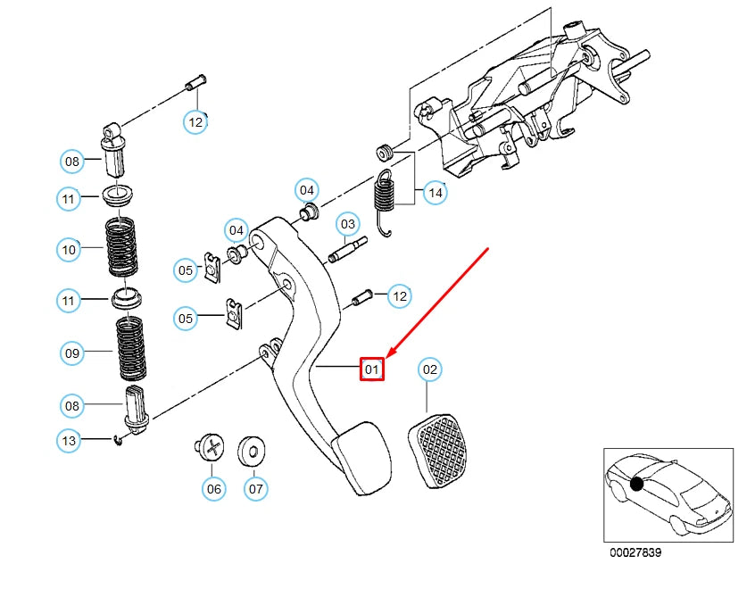 NEW BMW 5 E39 CLUTCH LEVER RHD 35311165842 1165842 ORIGINAL