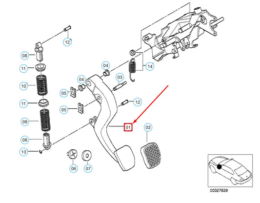 NEW BMW 5 E39 CLUTCH LEVER RHD 35311165842 1165842 ORIGINAL