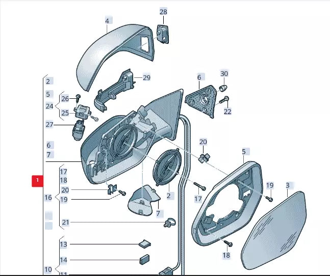NEW AUDI Q8 RSQ8 LEFT SIDE WING MIRROR MOUNTING LHD 4M8857409AN9B9 ORIGINAL