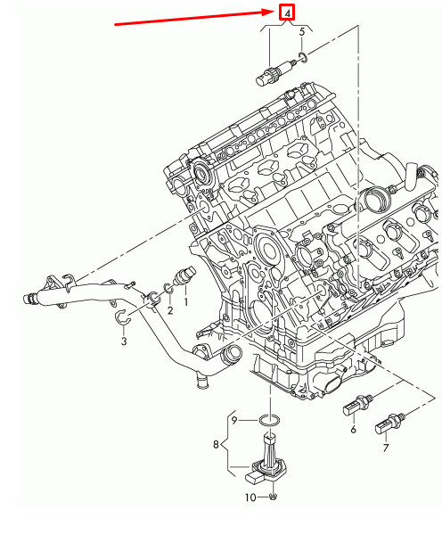 new audi q5 8r engine cylinder head temperature sensor 06e919501a original