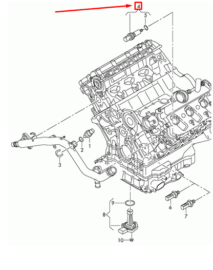 new audi q5 8r engine cylinder head temperature sensor 06e919501a original