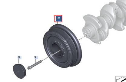 new bmw x6 f16 crankshaft pulley 11238511321 8511321 original