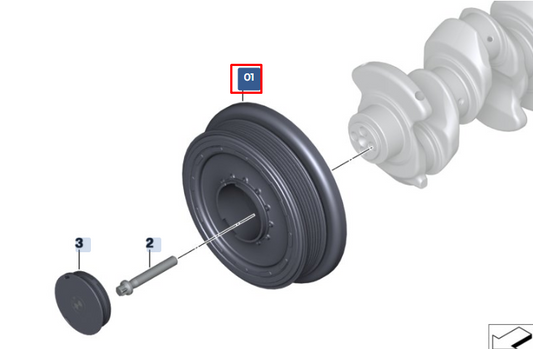 new bmw x6 f16 crankshaft pulley 11238511321 8511321 original