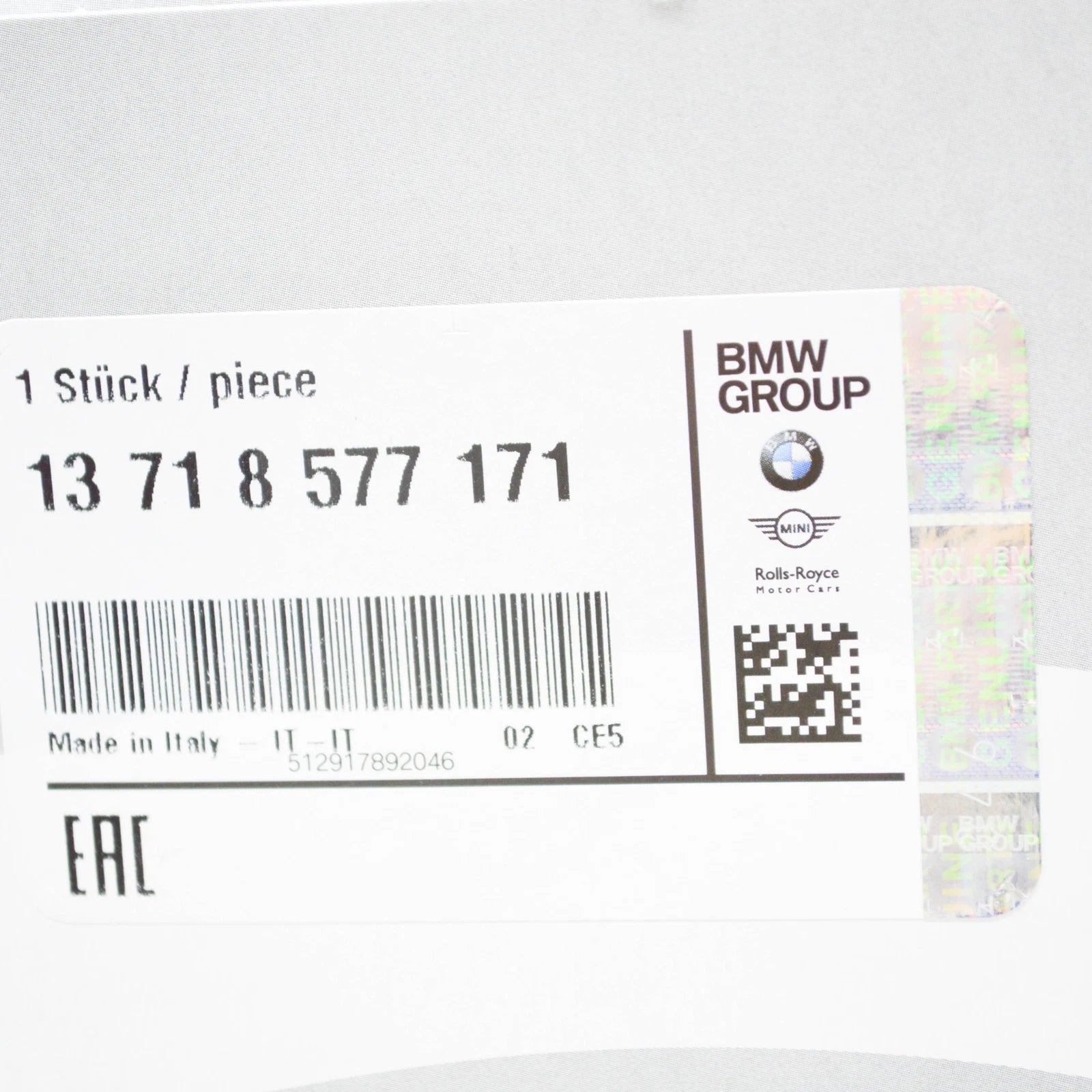 NEW BMW 5 G30 AIR FILTER ELEMENT 13718577171 ORIGINAL