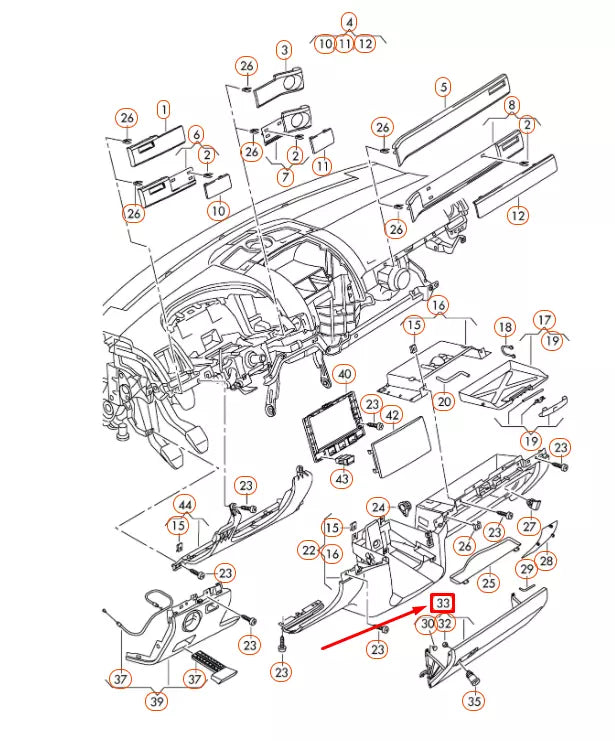 NEW VOLKSWAGEN TOUAREG 7L GLOVE COMPARTMENT LID LHD 7L6857101P6C3 ORIGINAL