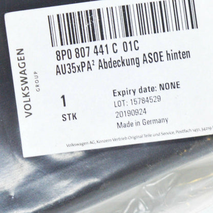 NEW AUDI A3 8P REAR BUMPER TOW HOOK EYE CAP COVER 8P0807441C01C ORIGINAL