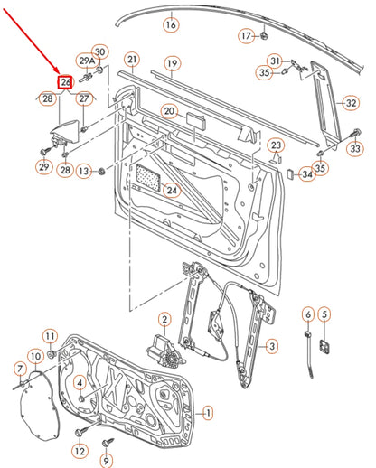 NEW VOLKSWAGEN CC FRONT LEFT DOOR CORNER LOUDSPEAKER TRIM 3C8837973N9B9 ORIGINAL