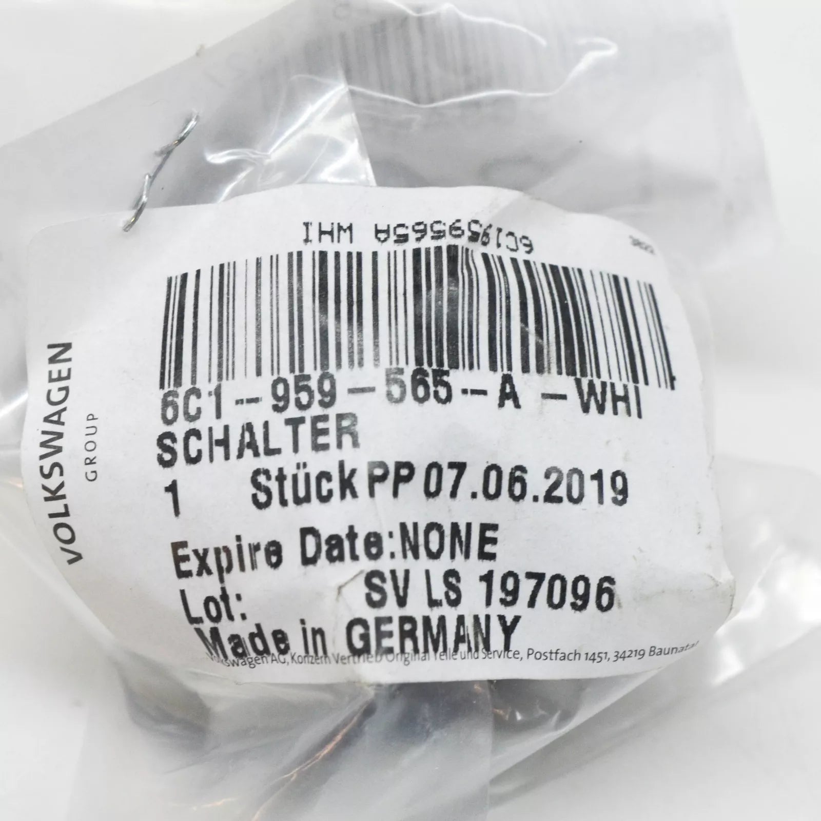 NEW VW POLO MK5 6R FRONT LEFT MIRROR CONTROL SWITCH LHD 6C1959565AWHI ORIGINAL