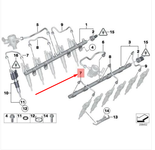 new bmw 7 f01 high pressure distributor pipe 13537560541 7560541 original