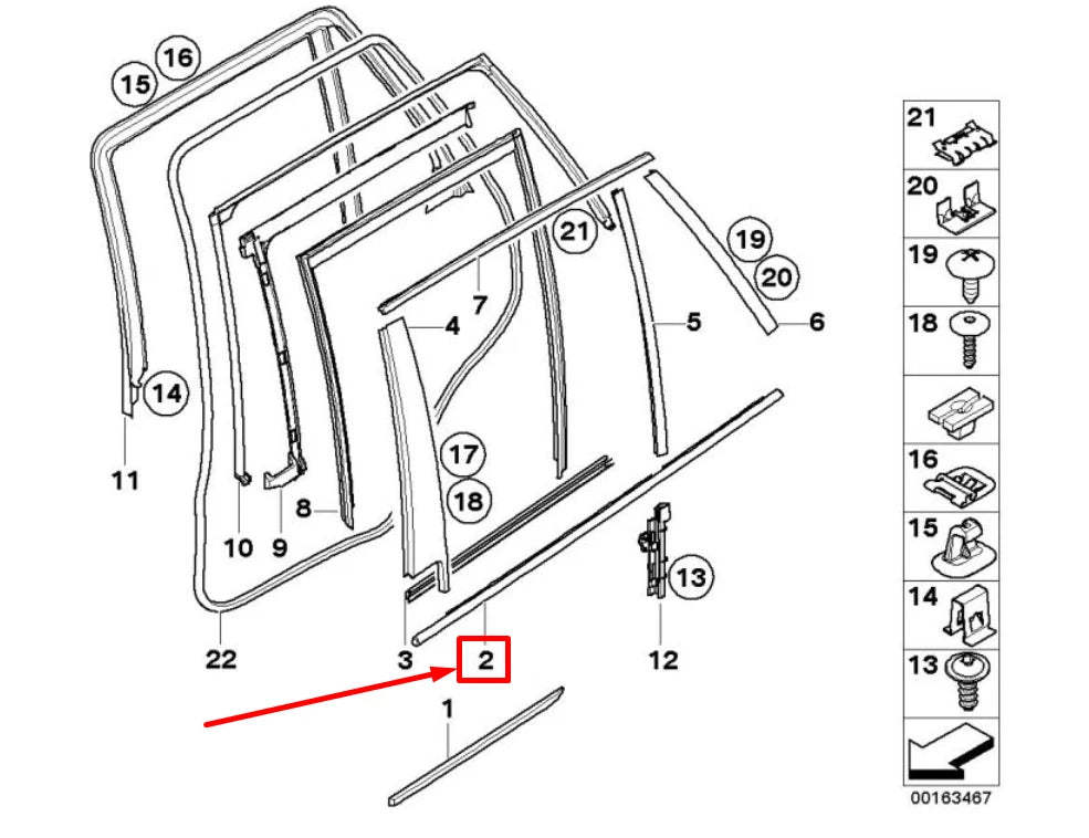 NEW BMW X5 E70 REAR RIGHT OUTER DOOR CHANNEL COVER 51357136976 7136976 ORIGINAL