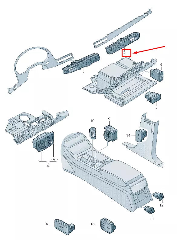 NEW AUDI A8 4H RIGHT DASHBOARD MULTIPLE SWITCH LHD 4H1959674AP