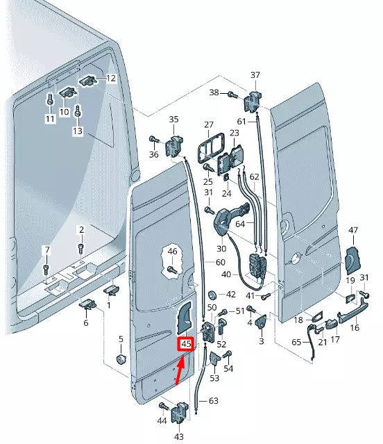 NEW VW CRAFTER 2F MK1 REAR LEFT WING DOOR HANDLE COVER 2E1827685B