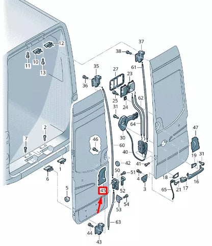 NEW VW CRAFTER 2F MK1 REAR LEFT WING DOOR HANDLE COVER 2E1827685B