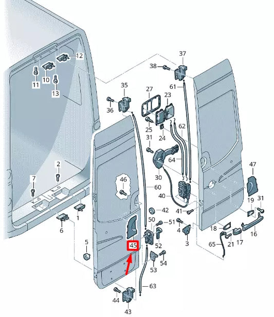 NEW VW CRAFTER 2F MK1 REAR LEFT WING DOOR HANDLE COVER 2E1827685B