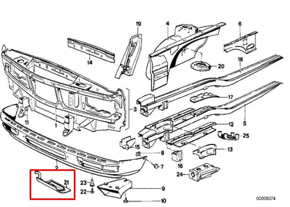 NEW BMW 5 E28 FRONT LEFT TOWING EYE HOOK COVER FLAP 51711931877