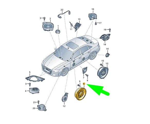 NEW AUDI A4 B9 FRONT DOOR BASS LOUDSPEAKER 8W0035415A ORIGINAL
