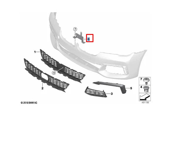 NEW BMW 7 G11 G12 FRONT ACC CONTROL SENSOR BRACKET 51118075369 8075369 ORIGINAL