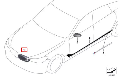 NEW BMW 6 GT G32 M FRONT LEFT BUMPER GRILLE 51712445003 2445003 ORIGINAL