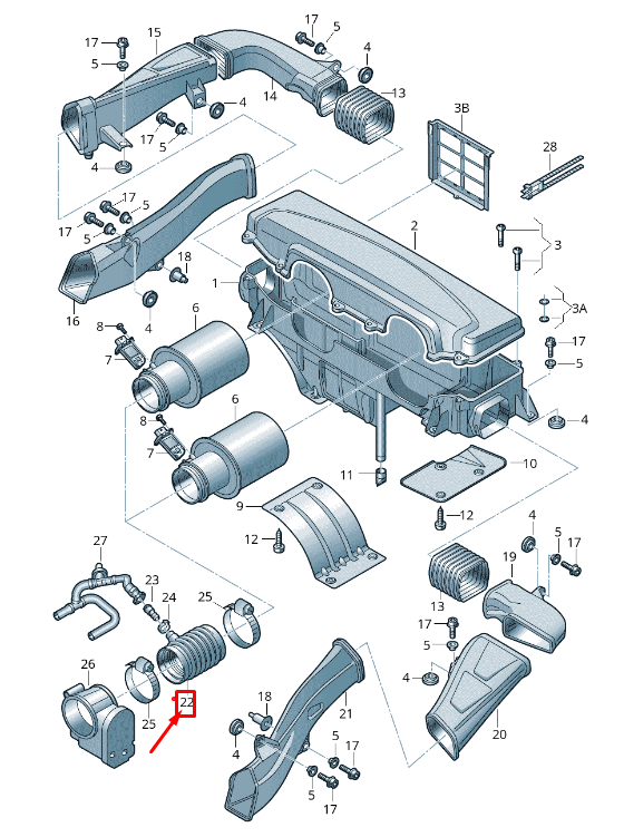 NEW AUDI R8 4S LEFT ENGINE AIR INTAKE HOSE 420133385J ORIGINAL