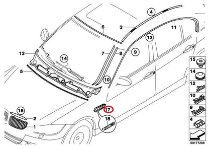 NEW BMW M3 E90 FRONT WING TRIM GRILL WITH EMBLEM RIGHT 51138046448 8046448