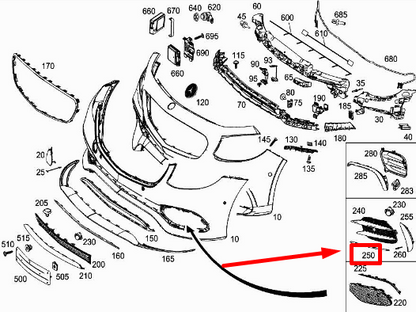 NEW MERCEDES-BENZ AMG GT C190 FRONT RIGHT LOWER MOLDING A2138854602 ORIGINAL