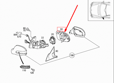 NEW MERCEDES-BENZ SL R230 LEFT WING MIRROR GLASS A2308100321 ORIGINAL