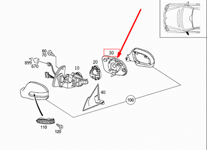 NEW MERCEDES-BENZ SL R230 LEFT WING MIRROR GLASS A2308100321 ORIGINAL