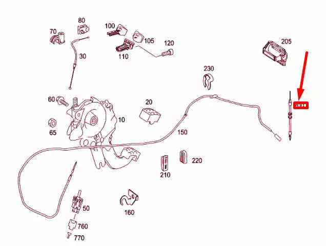 NEW MERCEDES-BENZ R W251 REAR PARKING BRAKE CABLE A251420238564 ORIGINAL