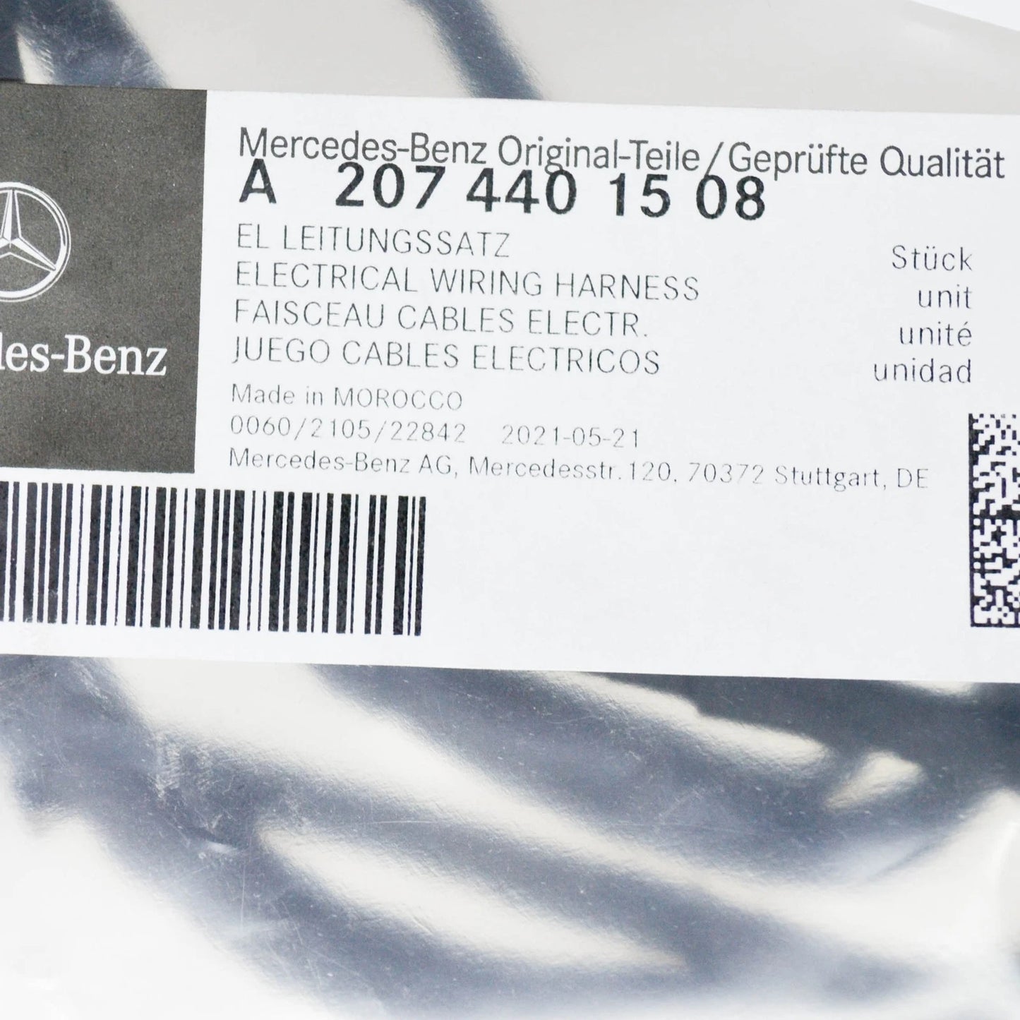 NEW MERCEDES-BENZ E-CLASS COUPE C207 REAR PARKING SENSOR WIRING A2074401508