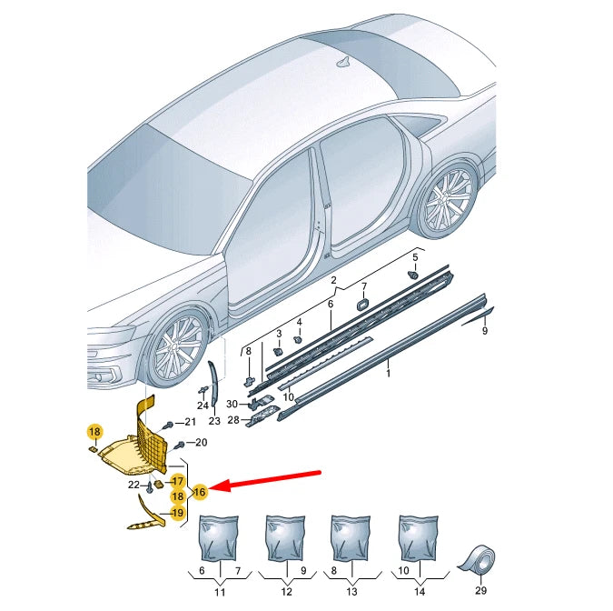 NEW AUDI A8 D5 FRONT LEFT WHEEL SPOILER 4N0853887J ORIGINAL