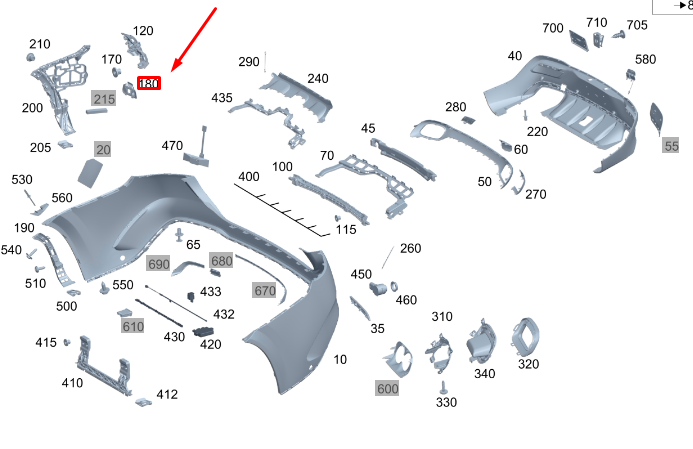 new mercedes-benz gle w167 coupe rear right bumper absorber a1678854810 original