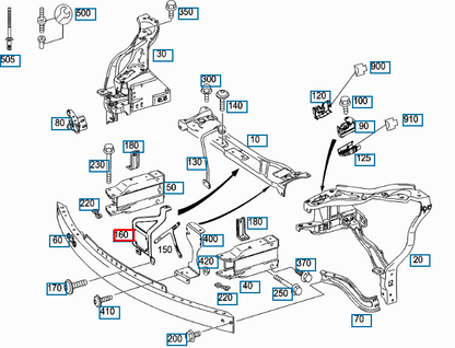 NEW MERCEDES BENZ E W212 RADIATOR SUPPORT BRACKET A2126200900 ORIGINAL