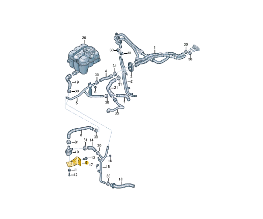NEW AUDI Q7 4M COOLANT HOSE BRACKET 4M0121233DA ORIGINAL