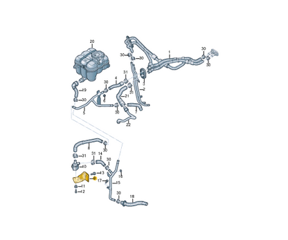 NEW AUDI Q7 4M COOLANT HOSE BRACKET 4M0121233DA ORIGINAL