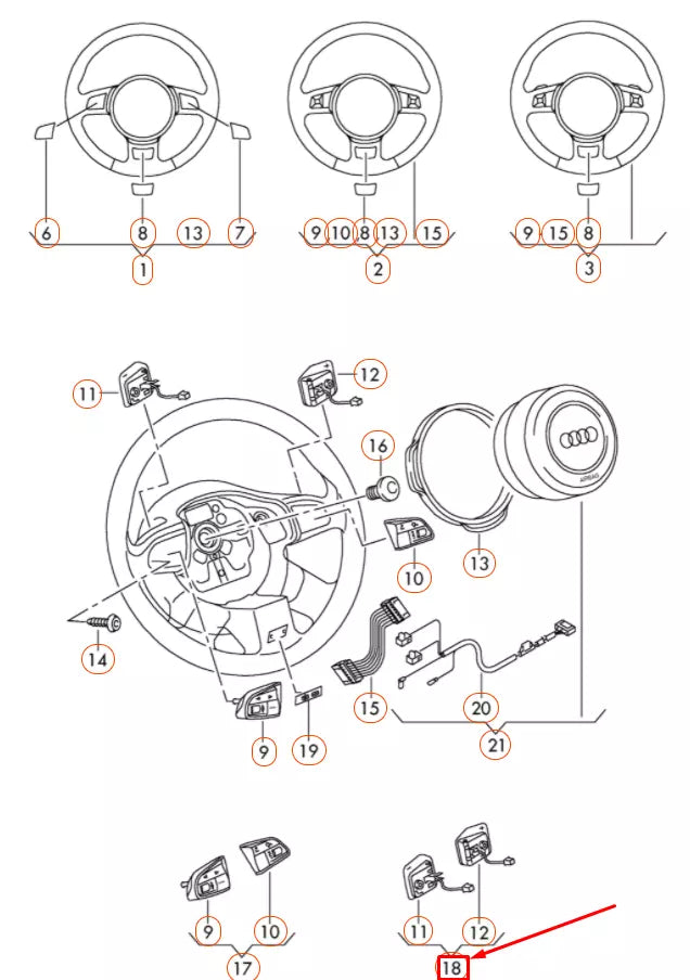 NEW AUDI A1 8X STEERING WHEEL SHIFT TIPTRONIC PADDLE SET 4H0951523E5PR