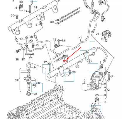 NEW AUDI R8 42 FUEL PRESSURE REGULATING VALVE 079130757