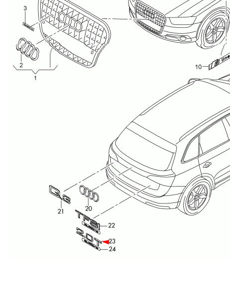 NEW AUDI Q3 8U REAR TRUNK LID EMBLEM BADGE 8U0853744