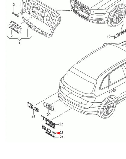 NEW AUDI Q3 8U REAR TRUNK LID EMBLEM BADGE 8U0853744