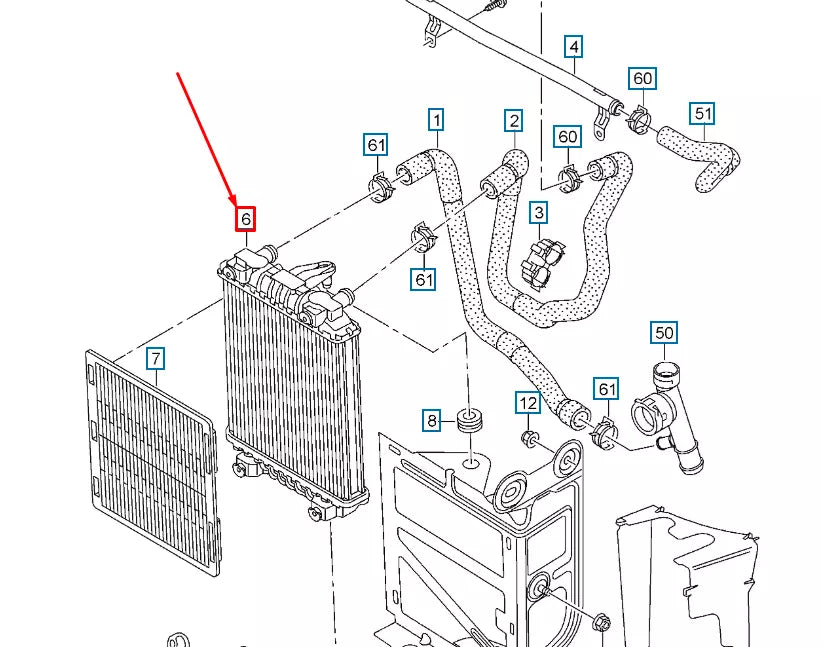 NEW VOLKSWAGEN GOLF R MK7 ADDITIONAL COOLANT COOLER RIGHT 5Q0121251HA ORIGINAL