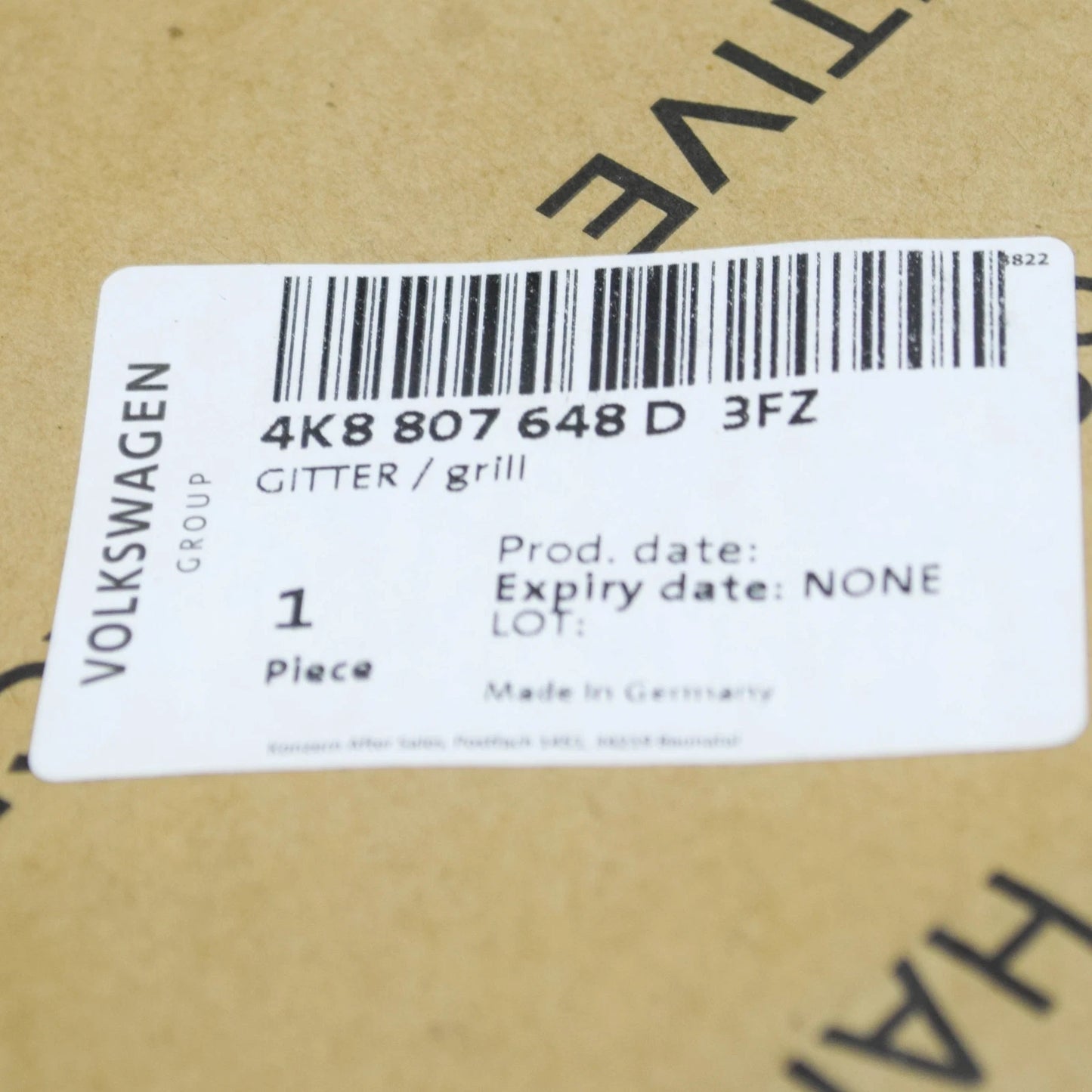 NEW AUDI A7 SPORTBACK 4K FRONT RIGHT AIR GUIDE GRILLE 4K8807648D3FZ ORIGINAL