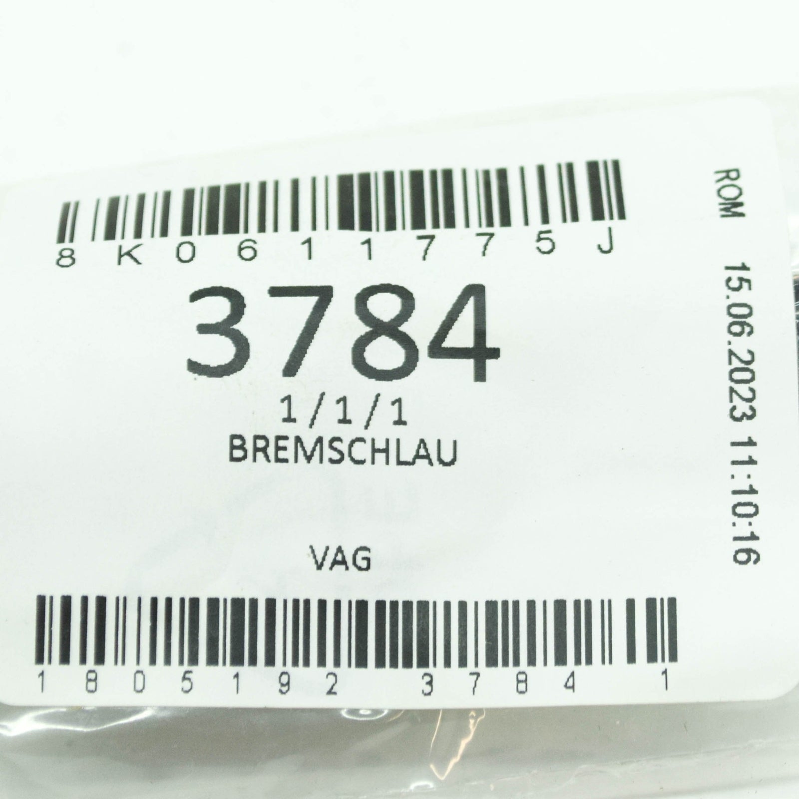 NEW AUDI A4 B8 REAR BRAKE HOSE 8K0611775J ORIGINAL