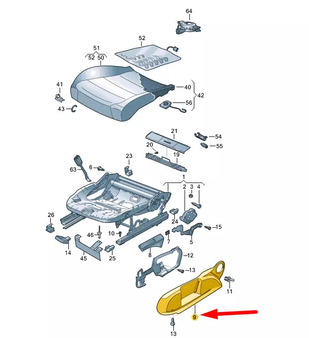 NEW VOLKSWAGEN GOLF FRONT LEFT SEAT SIDE TRIM COVER 5H0881317F4PK ORIGINAL