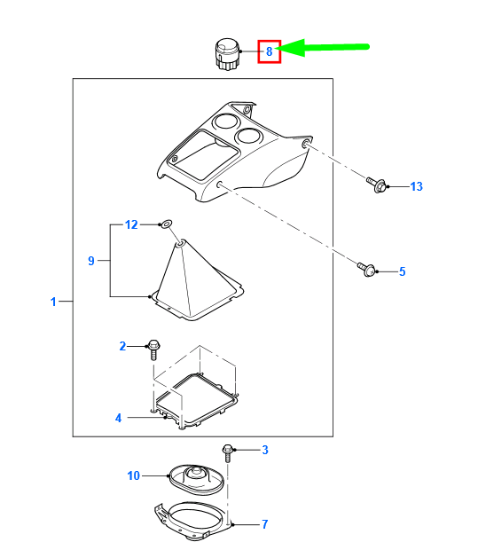 new ford ranger mk2 center consoler ash tray 3m35-19d504-ba 1369348 original