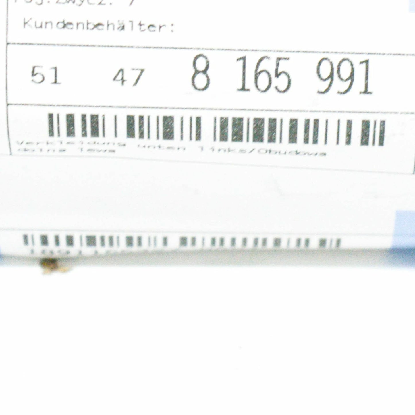 NEW BMW 3 CONVERTIBLE E36 LEFT LOWER TRIM PANEL 51478165991 8165991 ORIGINAL