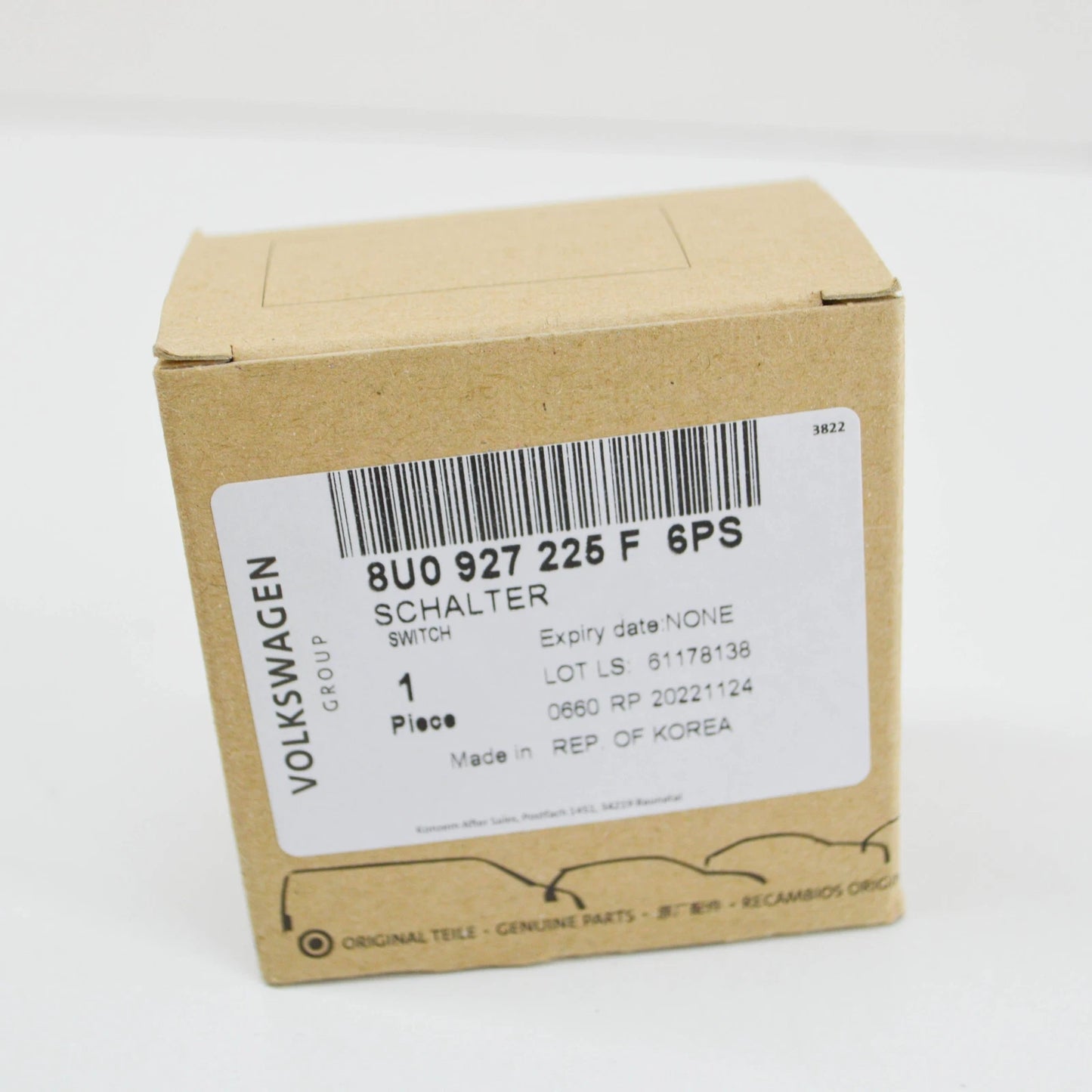 NEW AUDI Q3 8U ELECTROMECHANICAL PARKING BRAKE SWITCH 8U0927225F6PS ORIGINAL