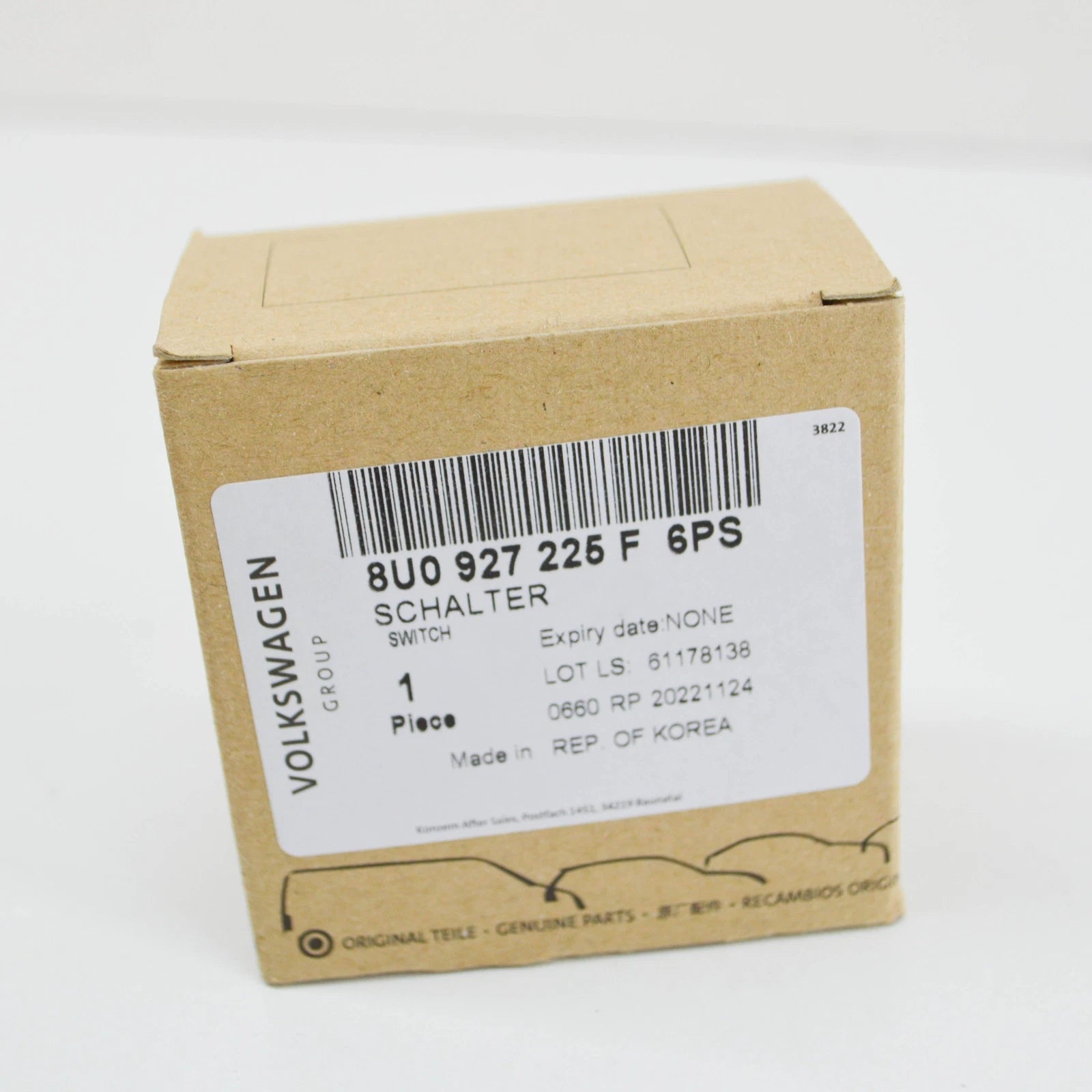 NEW AUDI Q3 8U ELECTROMECHANICAL PARKING BRAKE SWITCH 8U0927225F6PS ORIGINAL